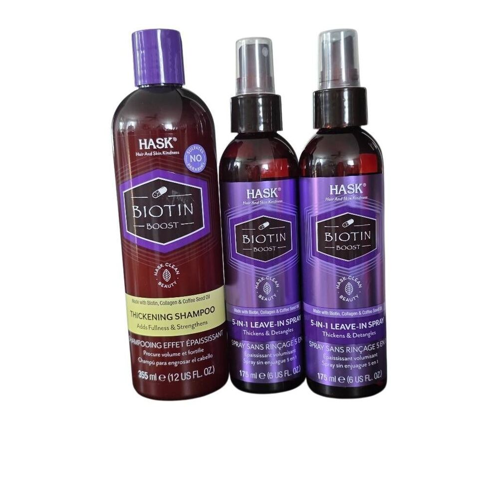 Hask Biotin Boost Thickening Shampoo and 5 in 1 Leave in Spray Set